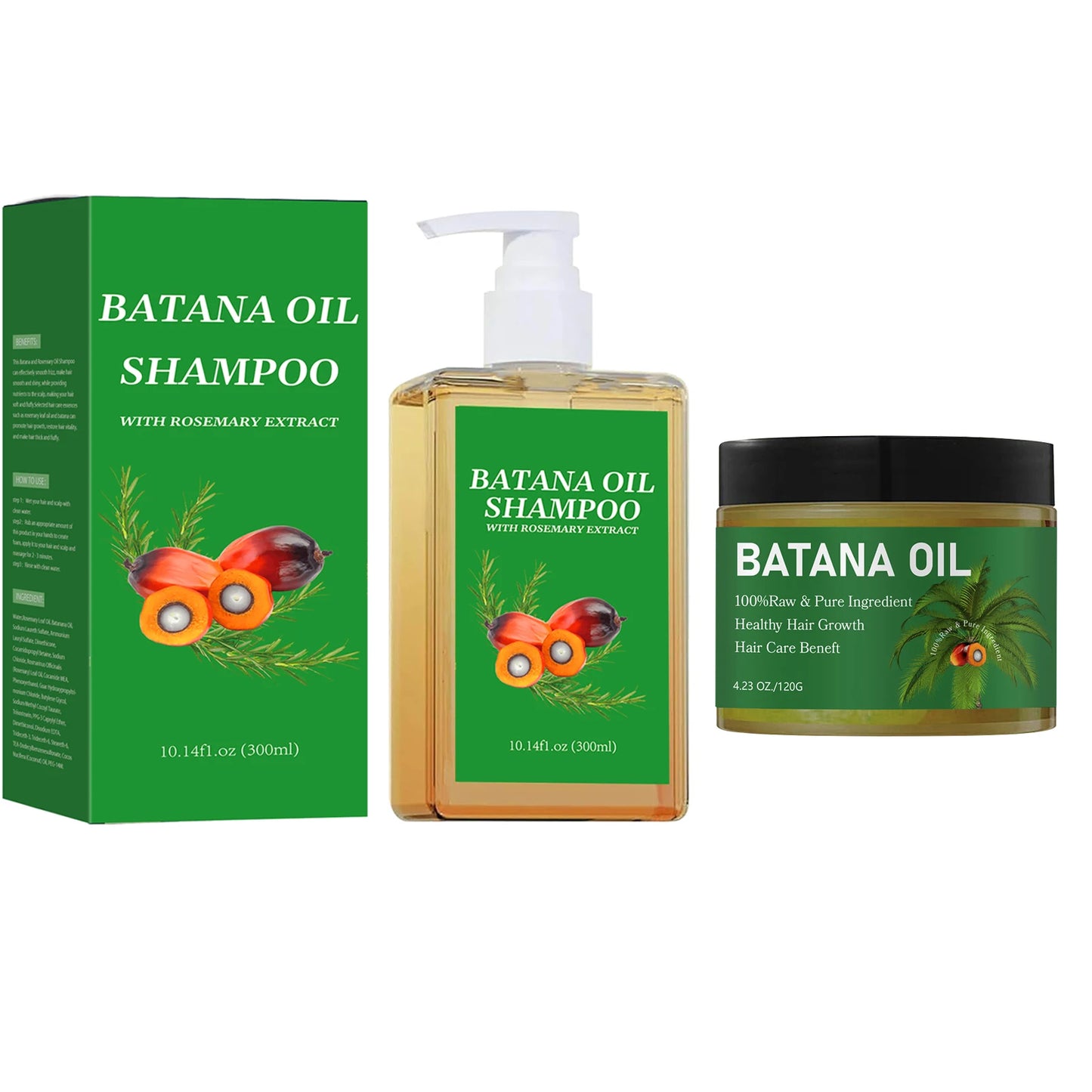 Batana Oil Shampoo & Conditioner Set Hair Strengthens Anti Loss Restore Damaged Cleansing Dandruff Control Hair Growth Shampoo Peaceful Pleasures Health and Wellness SET