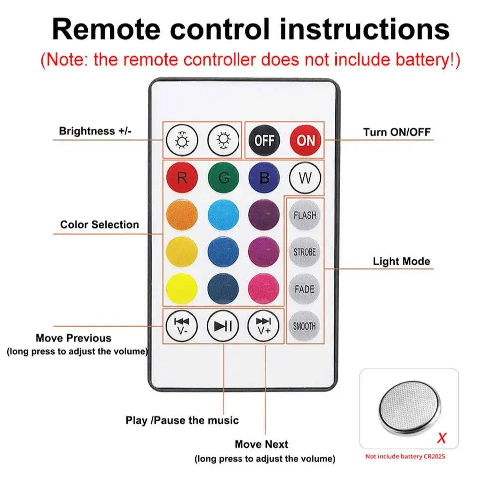 E27 Bluetooth Speaker Bulb RGBW LED Disco Light + Remote