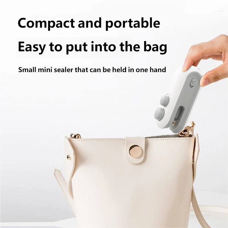 Mini Sealing Machine USB Rechargable Heat Sealer Storage Bag Plastic Package Food Sealer Clip Bag Handheld Food Heat Sealer Peaceful Pleasures Health and Wellness
