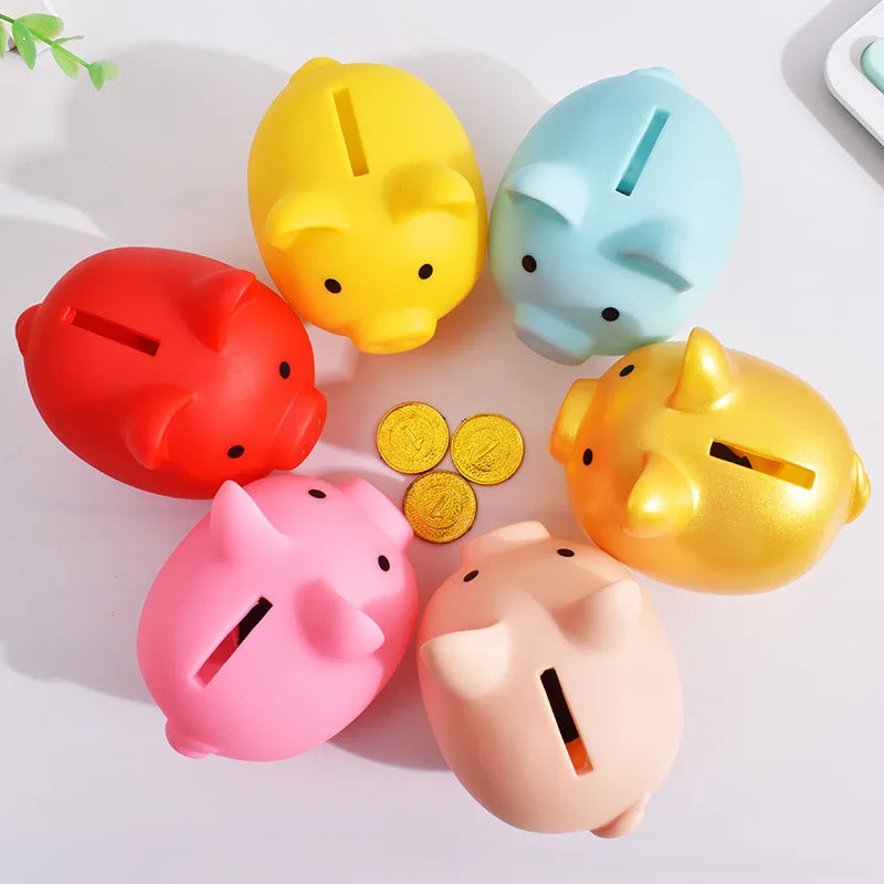 Shatterproof Golden Pig Coin Bank Rubber Piggy Bank Fortune Symbol for Kids Savings & Home Decoration Peaceful Pleasures Health and Wellness