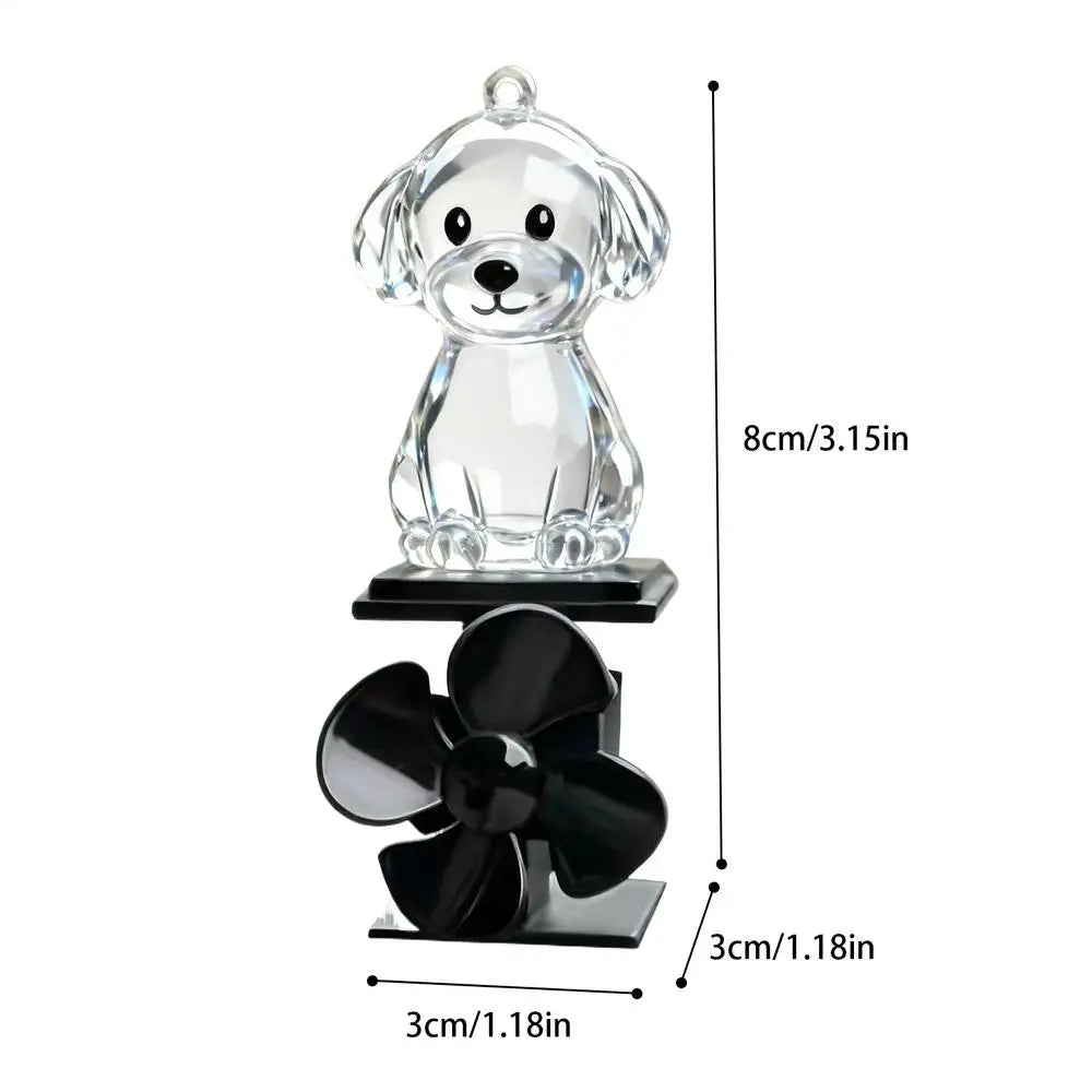Wind-Powered Handlebar Dog Figurine – Spins & Glows at Night