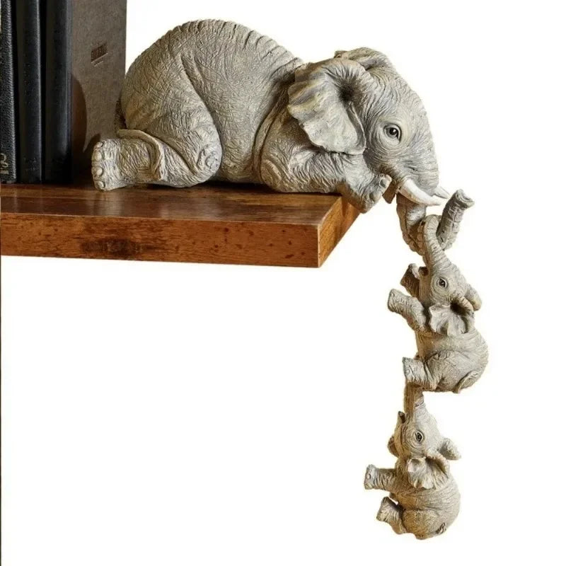 Cute Elephant Hug Baby Doll Resin Handicraft Decoration Home Decor