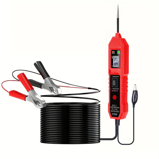 Automotive Circuit Tester: 6-24V Voltage, Led Display and Buzzer Notification, Electrical Circuit Tester | Multifunctional Circuit Tester | Durable Circuit Tester Peaceful Pleasures Health and Wellness Red