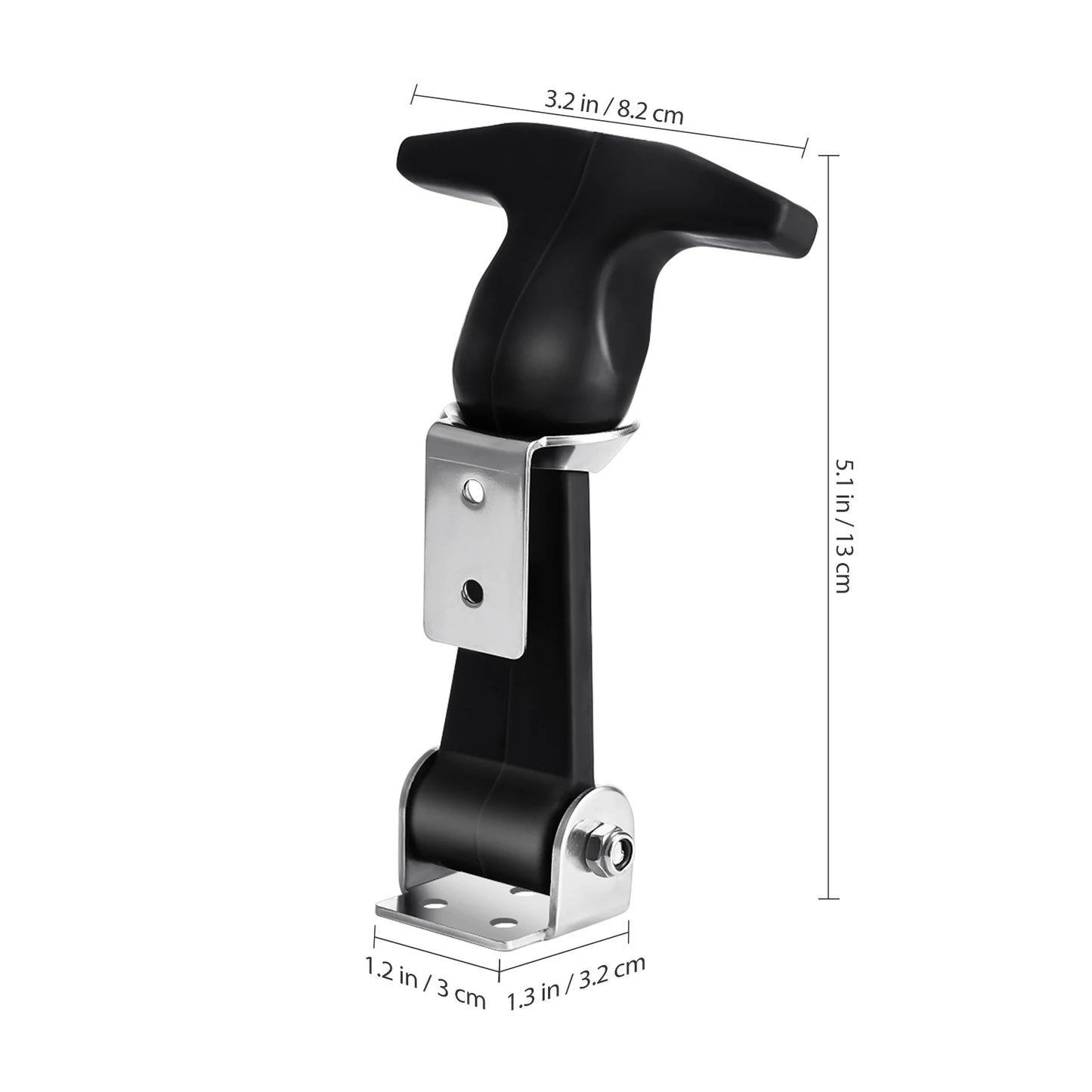 2pcs T-Handle Hasp Hold-down Kit Rubber Buckle Stainless Steel T-Handle Hasp Hood Catch For Cart Tool Box Car Vehicle Engine Peaceful Pleasures Health and Wellness