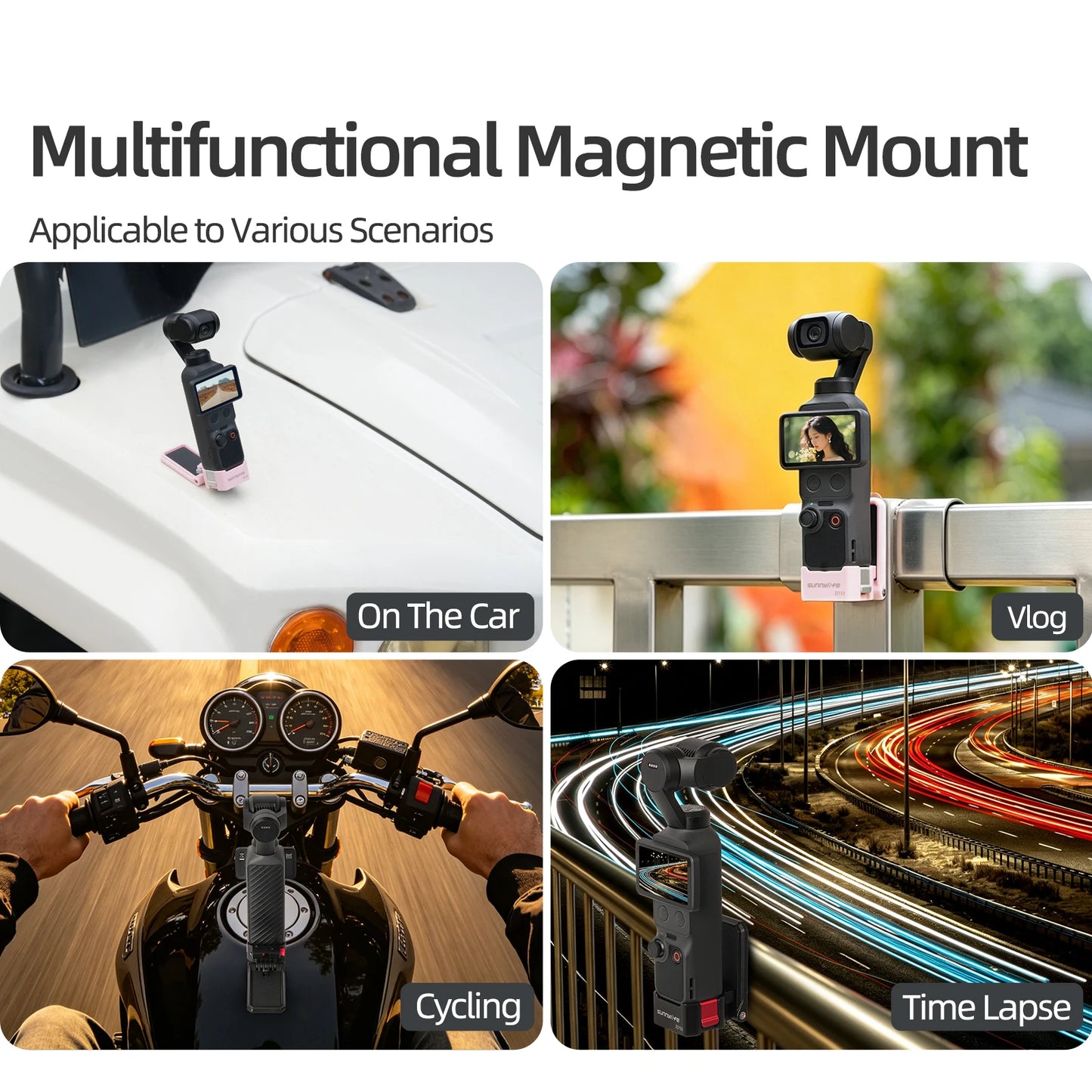 For DJI Osmo Pocket4/3 Quick Release High-Strength Magnetic Bracket Adjustable Base Portable Outdoor Photography Accessories Peaceful Pleasures Health and Wellness