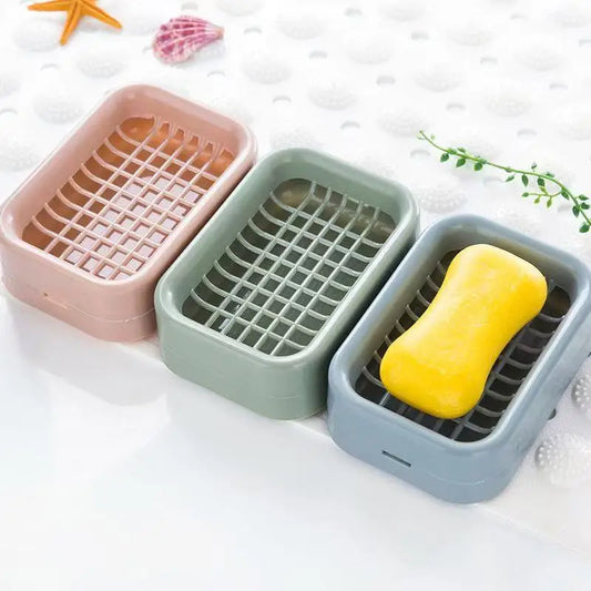 Home and daily necessities double-layer draining soap box, bathroom soap rack, soap drainage rack, bathroom storage small box Peaceful Pleasures Health and Wellness