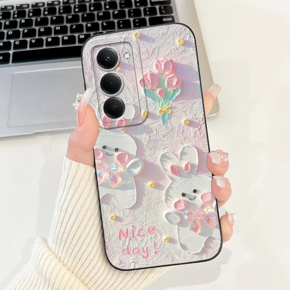 For Xiaomi Redmi 15 4G 5G Case Cute Panda Rabbit Cartoon Cover Shockproof Phone Case For Xiaomi Redmi 15 5G Redmi15 4G Soft Bags Peaceful Pleasures Health and Wellness