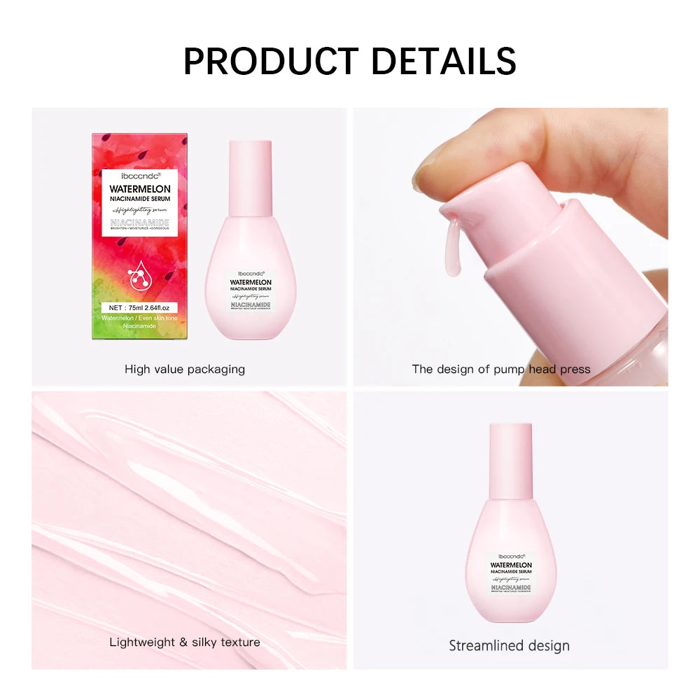New Watermelon nicotinamide Light Bulb Essence Moisturizing Skin Brightening Face Brightening Essence For Women Skin Care Peaceful Pleasures Health and Wellness