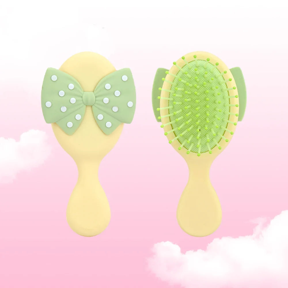 Mini Bow Air Cushion Hairbrush – Anti-Static Detangler Comb