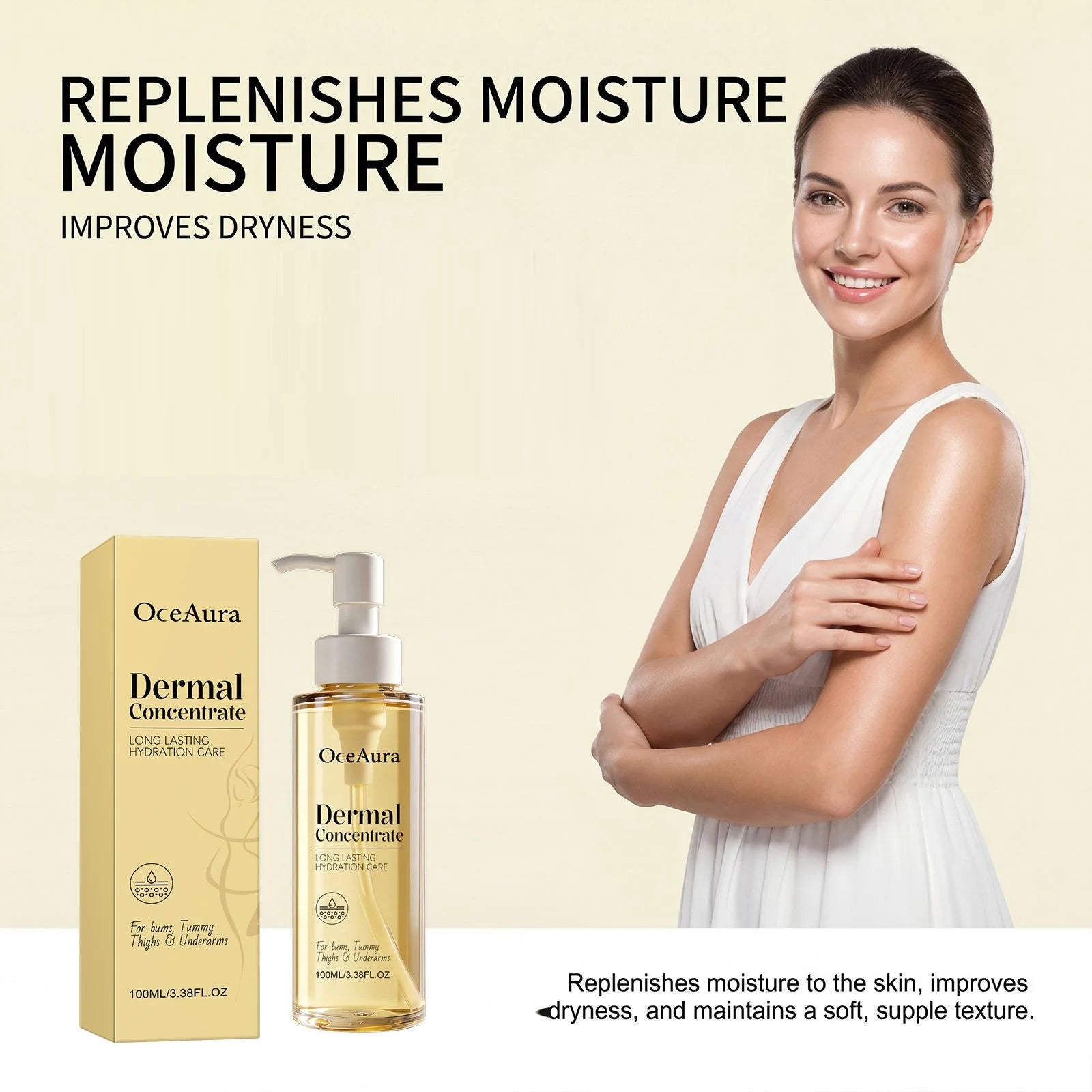 OCEAURA Hydrating Revitalizing Body Serum Firming Brightening Dryness Soothing Repairing Enhance Skin Elasticity Glow Body Serum Peaceful Pleasures Health and Wellness