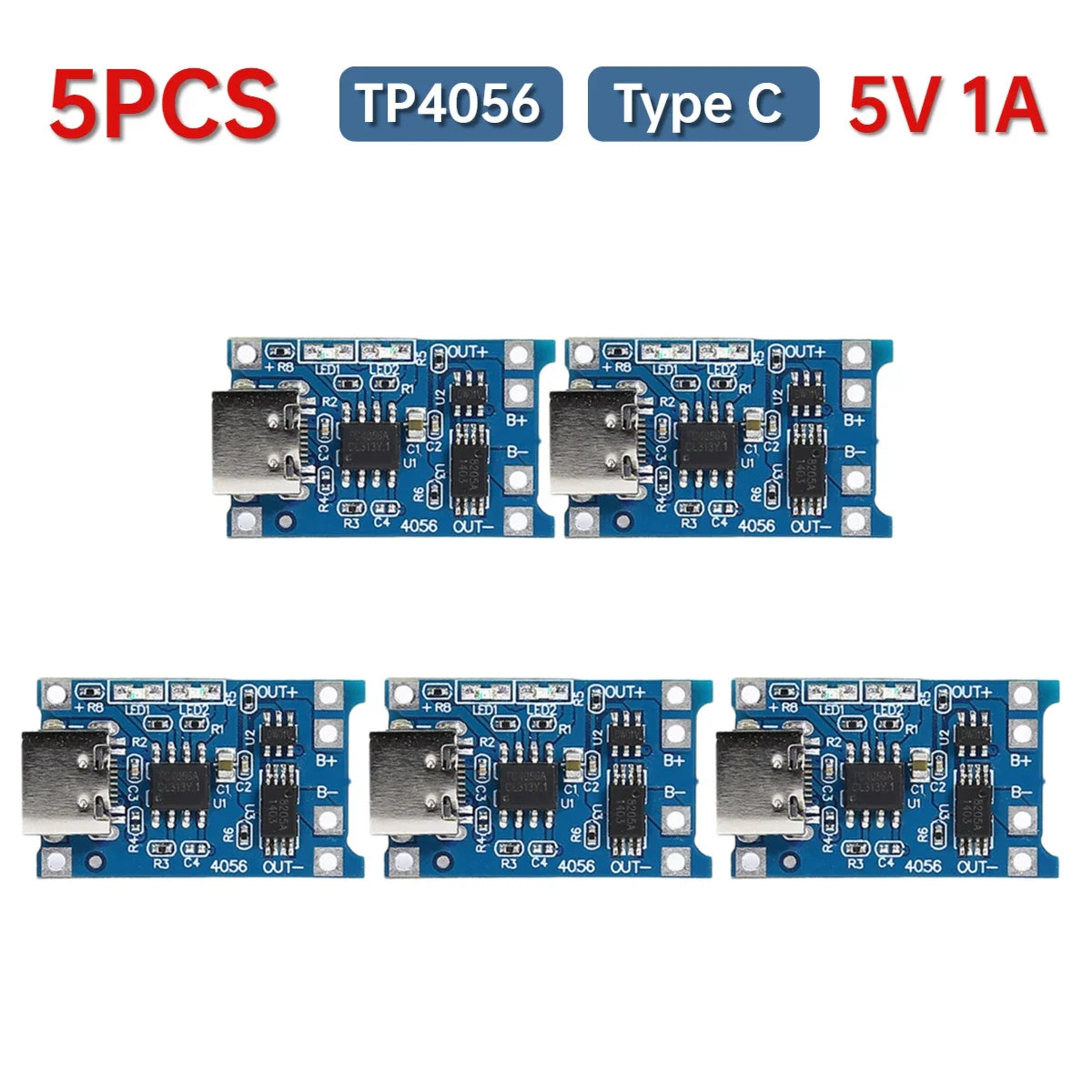 1-20PCS TP405~ 5V 1A 18650 Lithium Battery Charger Module Type-C/Micro USB/Mini USB Charging Board With Protection Dual Function Peaceful Pleasures Health and Wellness 5PCS Type-C