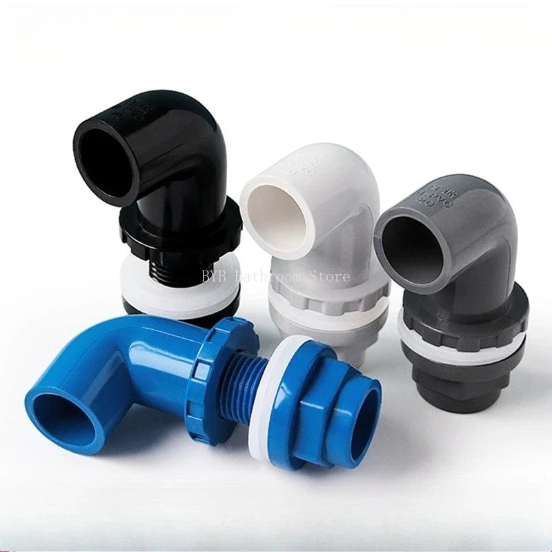 5-Pack PVC Aquarium Elbow Drain Connectors 20–50mm Fish Tank