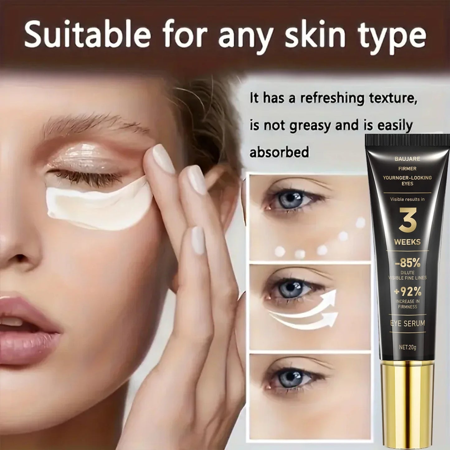 Retinol & Caffeine Eye Serum – Lifts, Brightens & Smooths