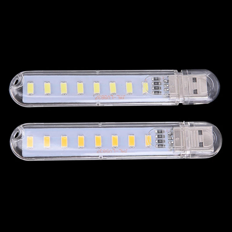 Portable USB Clip-On LED Mini Lamp – Flexible 8 LED Night Light