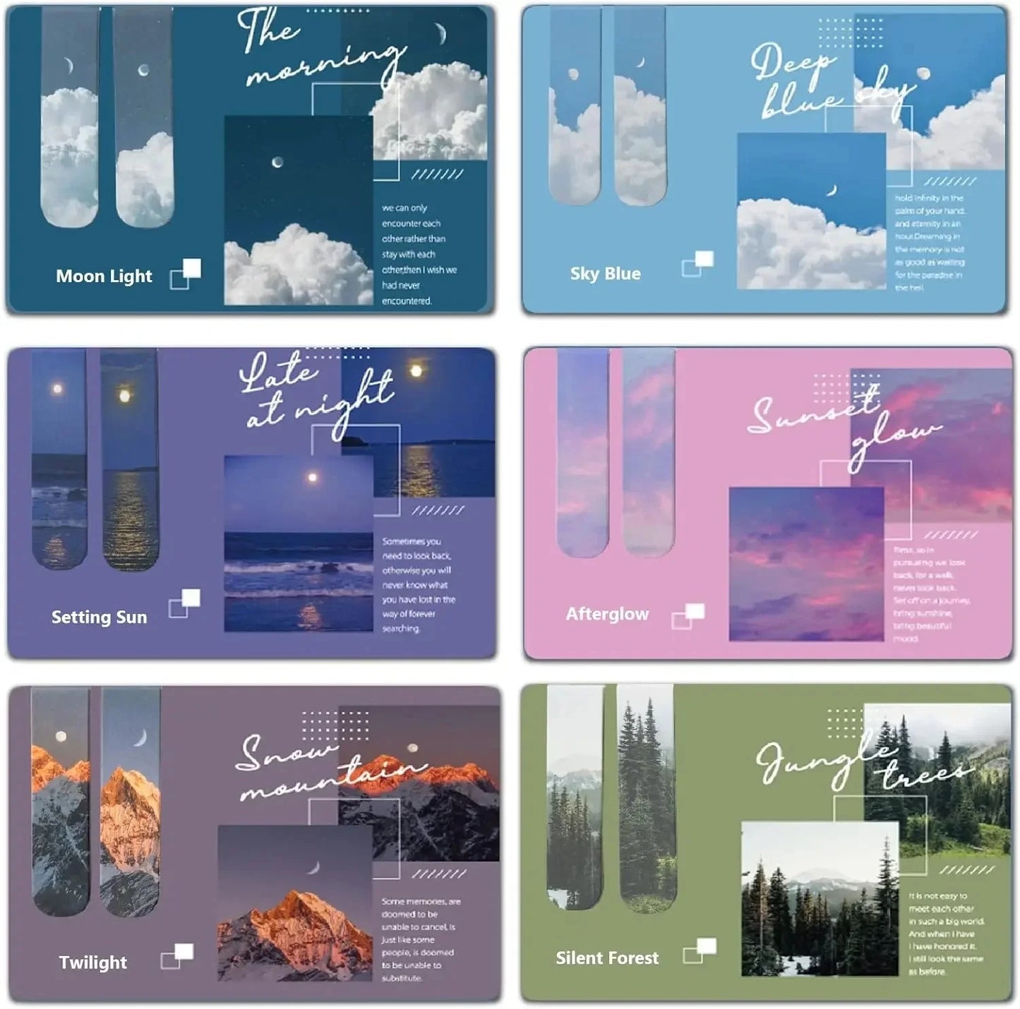 Magnetic Bookmark Beautiful Scenery Clouds Simple Literary Pattern