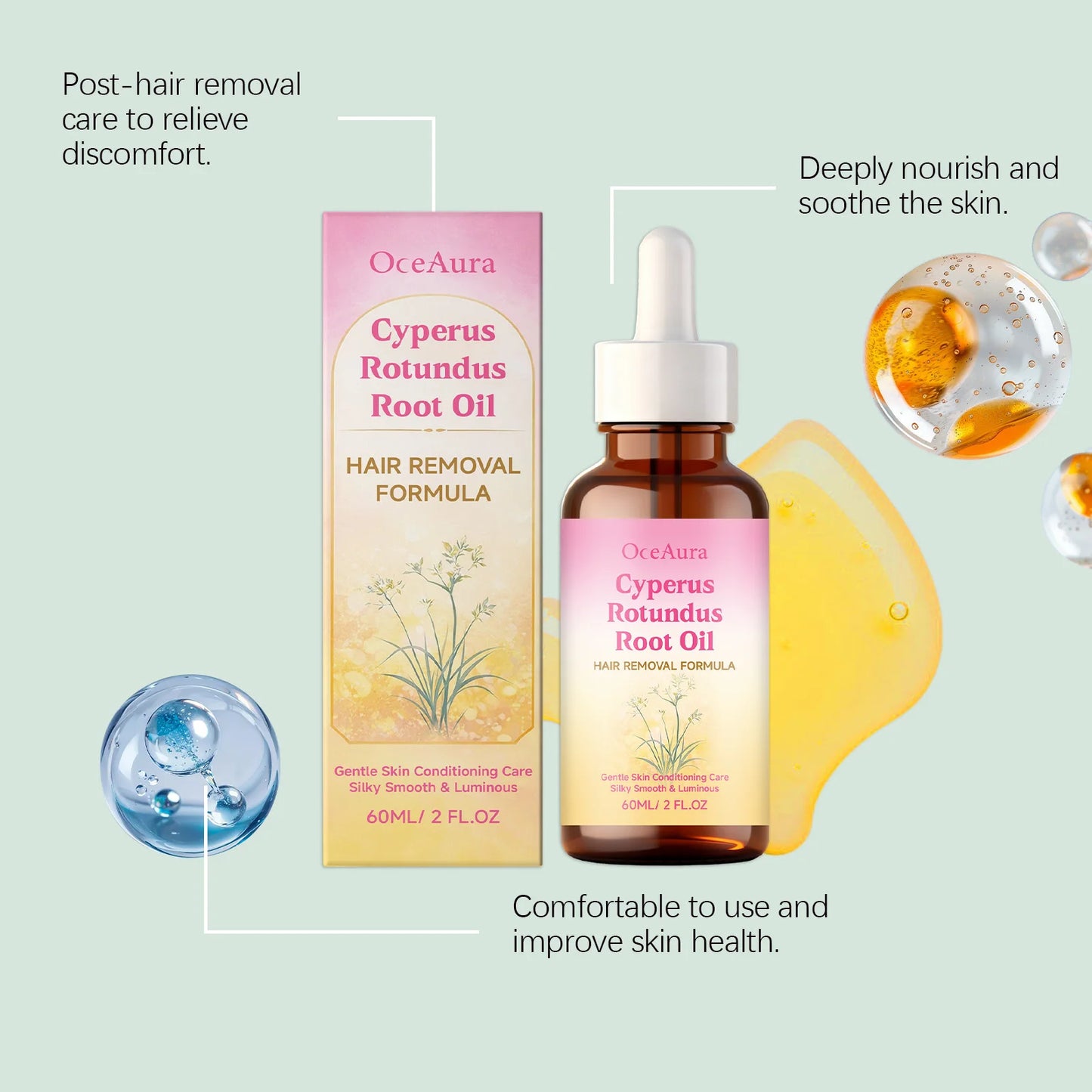 OceAura Cyperus Rotundus After-Shave Soothing Oil 60ml