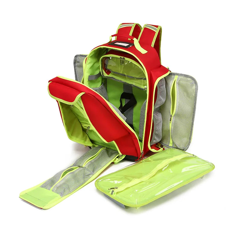 Waterproof Emergency First Aid Backpack That Can Hold 2L Oxygen Cylinders Backpack Large Capacity Disaster Relief Equipment Bag Peaceful Pleasures Health and Wellness