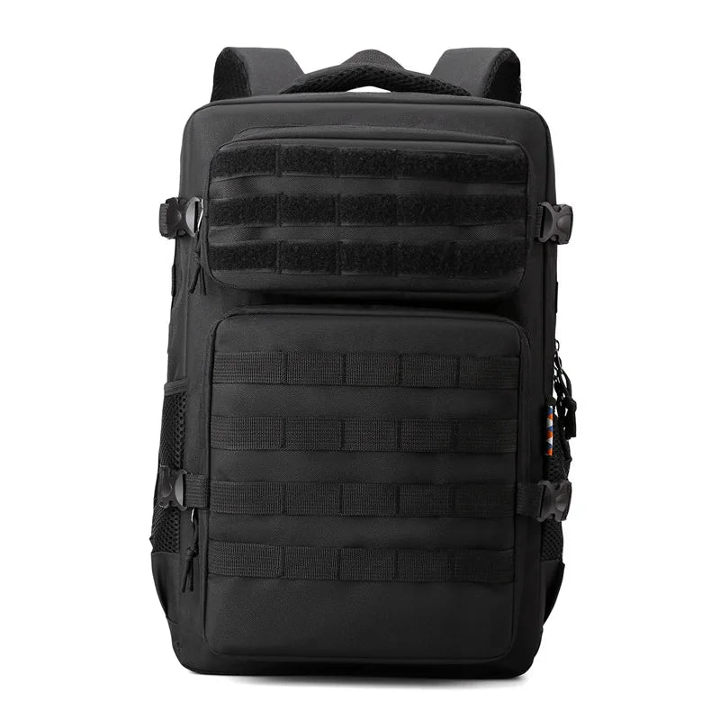 New camouflage outdoor backpack, multi-functional large-capacity hiking backpack, simple and casual travel backpack Peaceful Pleasures Health and Wellness black