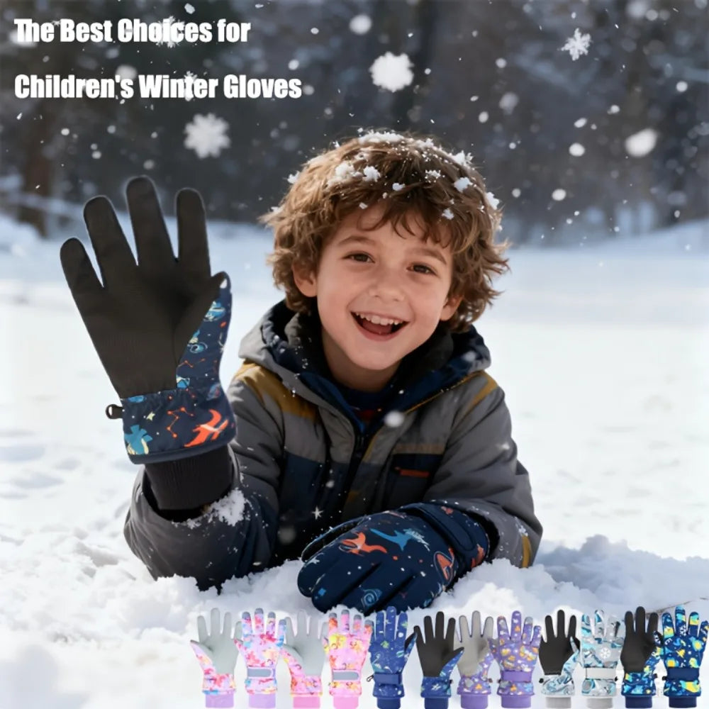Kids Ski Gloves for Boys Girls, Children Winter Warm Glove with Fleece Lining Cute Designs and Waterproof Snowboard Gloves Peaceful Pleasures Health and Wellness