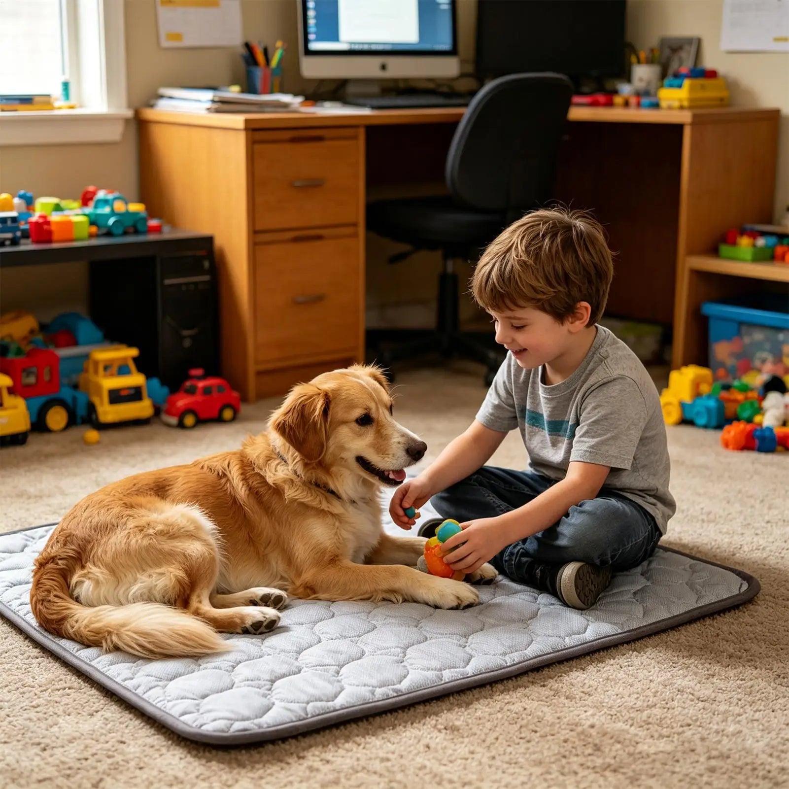 Cooling Dog Mat Washable Heat Relief Ice Rug 100x75cm Self Cooling Pet Mat For Small Medium Large Dog Kitten Crate Kennel Floor Peaceful Pleasures Health and Wellness