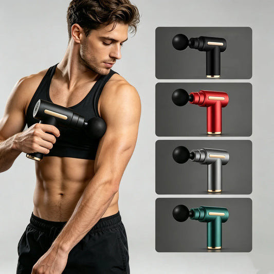 Portable Handheld Fascia Massage Gun Deep Tissue Vibration Muscle Relaxer for Neck Back Full Body Fitness Recovery Pain Relief Peaceful Pleasures Health and Wellness