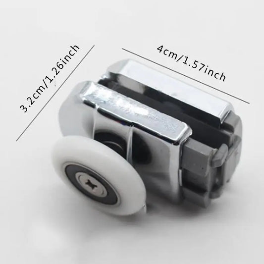 Shower Screen Sliding Door Wheels Silver Pulley Roller Replacement for Glass Partition Bathroom Shower Room Hardware Repair Kit Peaceful Pleasures Health and Wellness