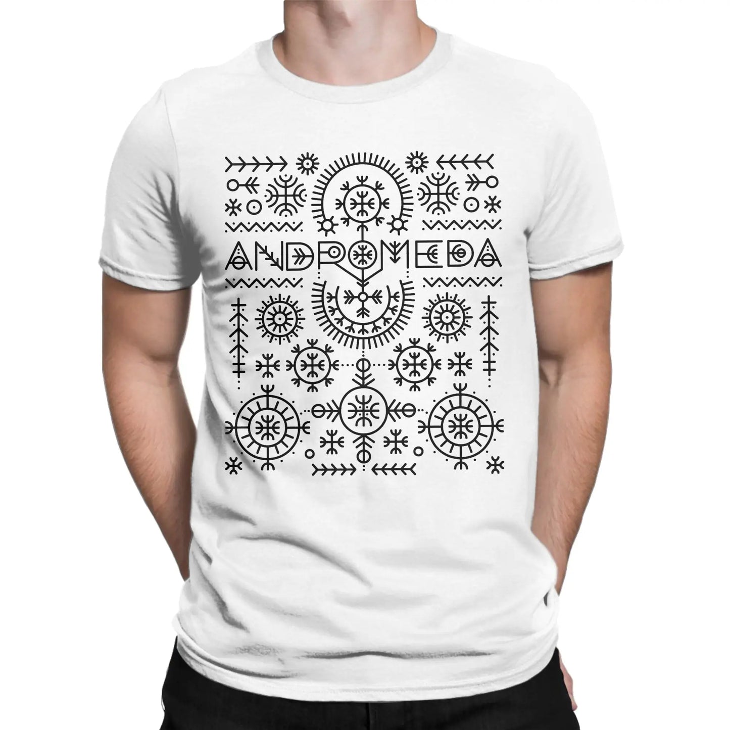 Men T-Shirt Andromeda Unique 100% Cotton Tees Short Sleeve Lelek Eurovisions 2026 T Shirts Crewneck Tops Gift Peaceful Pleasures Health and Wellness