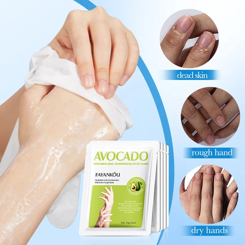 BIOAOUA Avocado Hand Mask – Moisturizing & Anti-Aging (1/3/5 Pairs)
