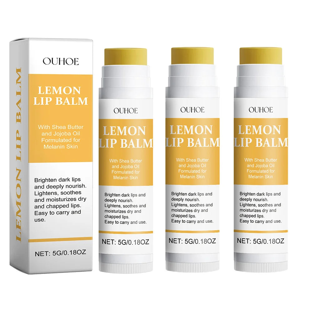 Lemon Ginger Lip Balm Turmeric Dark Melanin Remove Mask Gloss Oil Exfoliating Clean Improve Dullness Moisturizer Lip Balm Care Peaceful Pleasures Health and Wellness 3pcs