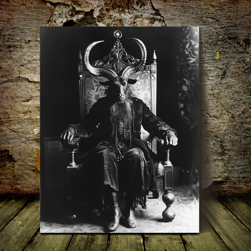 Baphomet Goat Halloween Canvas Wall Art Poster – Unframed Canvas Wall Art Peaceful Pleasures Health and Wellness