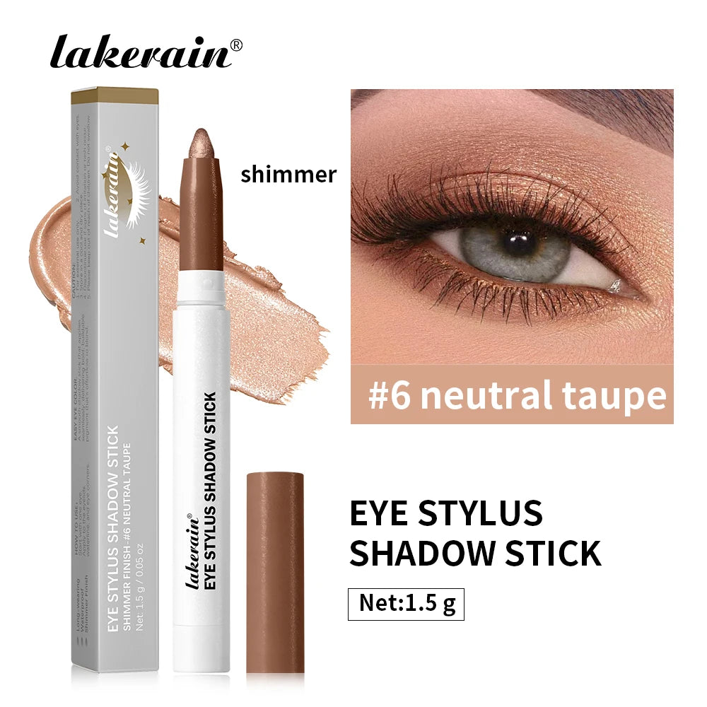 Eye Stylus Shadow Stick Long Lasting Makeup Effect Waterproof Sweat Resistant Circular Design Matte Pearl Tones Eye Shadow Pen Peaceful Pleasures Health and Wellness Neutral taupe