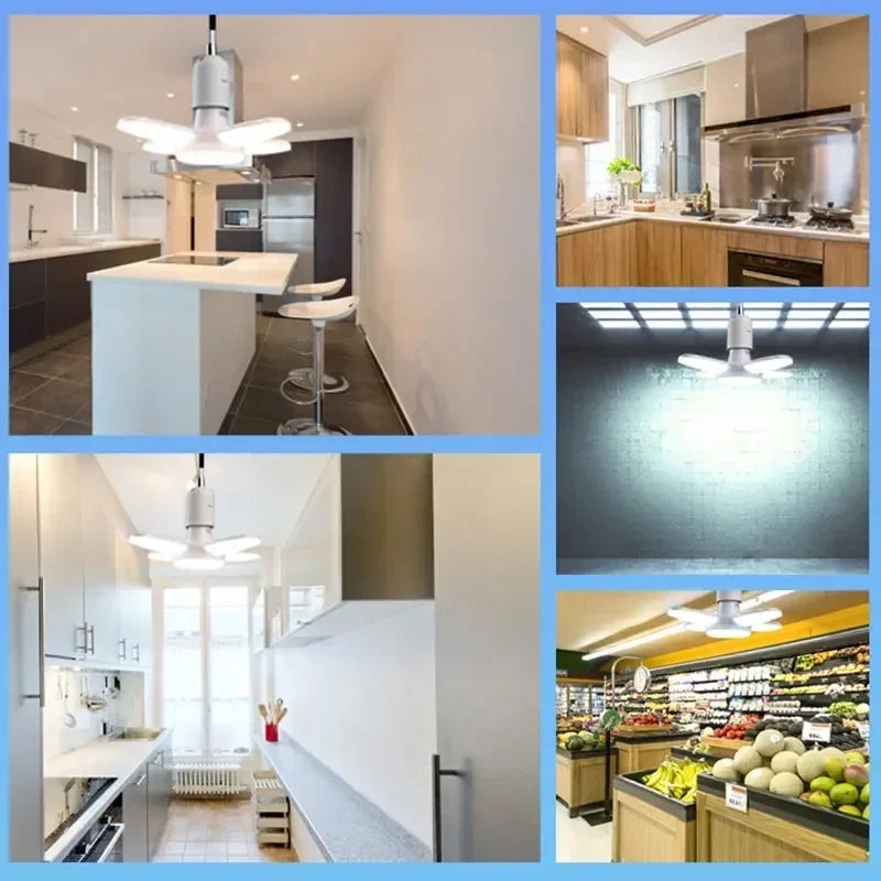 E27 Fan Shaped Foldable LED Bulb 40 Bulbs Deformation Suitable For Homes Warehouses and Garages Cool White Light Peaceful Pleasures Health and Wellness