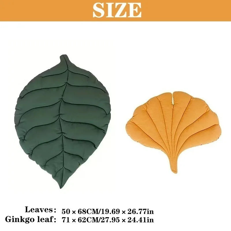 Leaf Shaped Cat & Dog Bed Mat – Soft Washable Non-Slip Cushion