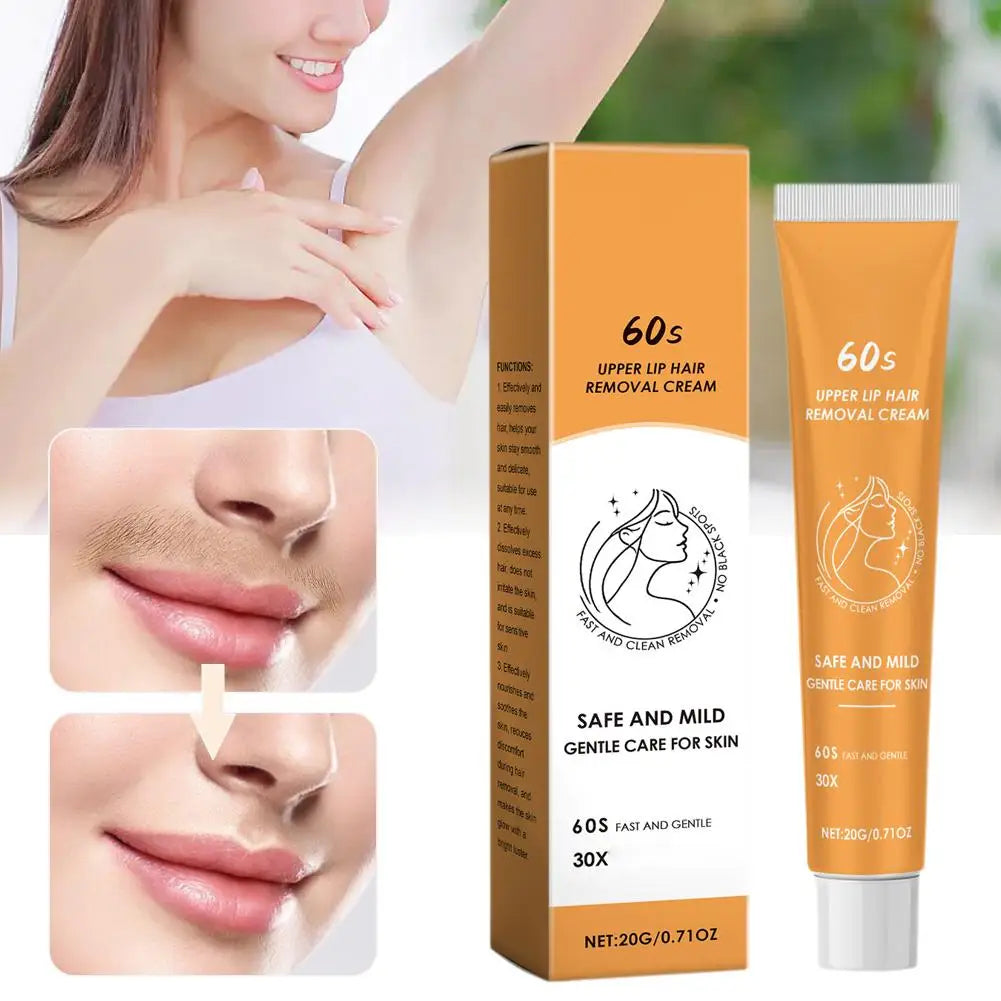 Lip Hair Remover For Men Women Painless Gentle Facial Lip Hair Removal Cream Moisturizing Gel Epilation Skin Care 20g/100g Peaceful Pleasures Health and Wellness