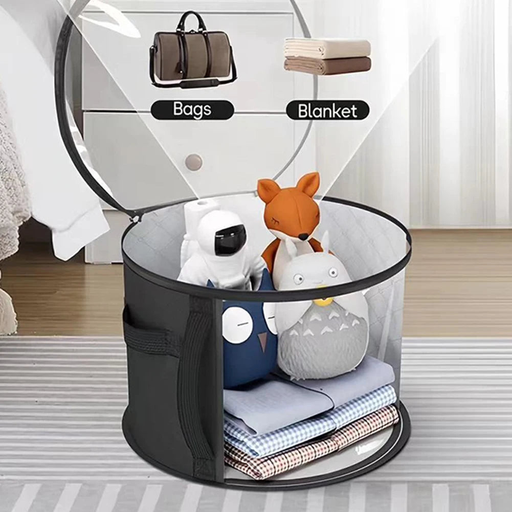 Hat Storage Bucket Clothing Travel Organizer Foldable Round Brim Bag