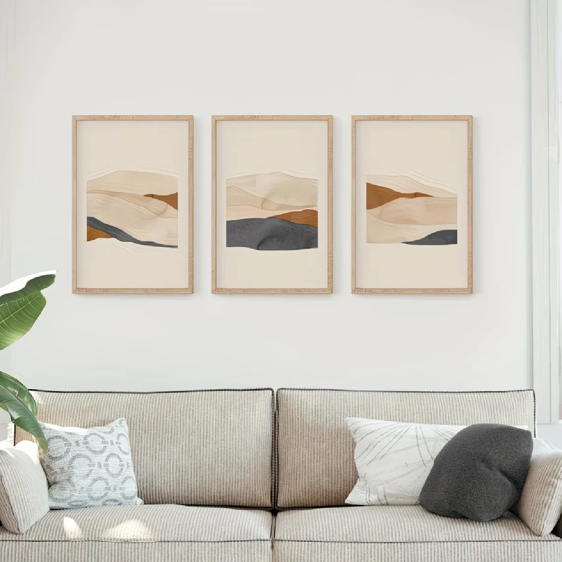 3-Piece Vintage Desert Earth Tone Abstract Canvas Wall Art Set
