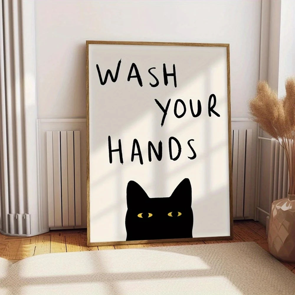 Wash Your Hands Canvas Wall Art | Modern Hygiene Print