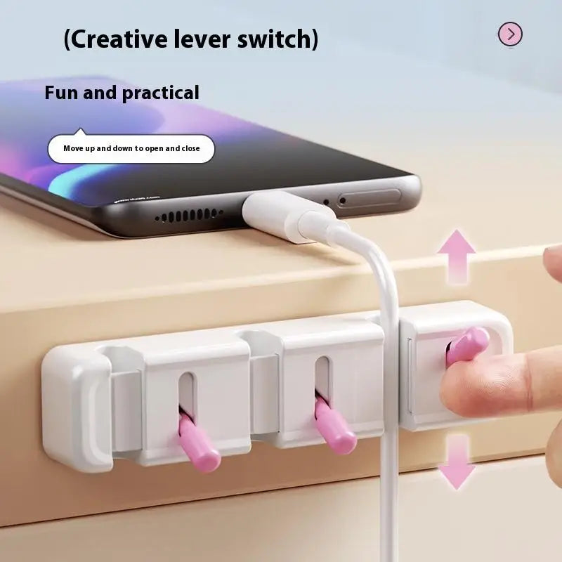 New 1Pcs Charging Cables And Data Wires Accessory Desktop Cable Management Clip Simple No-Drill Edge-Mounted Cord Organizer Peaceful Pleasures Health and Wellness