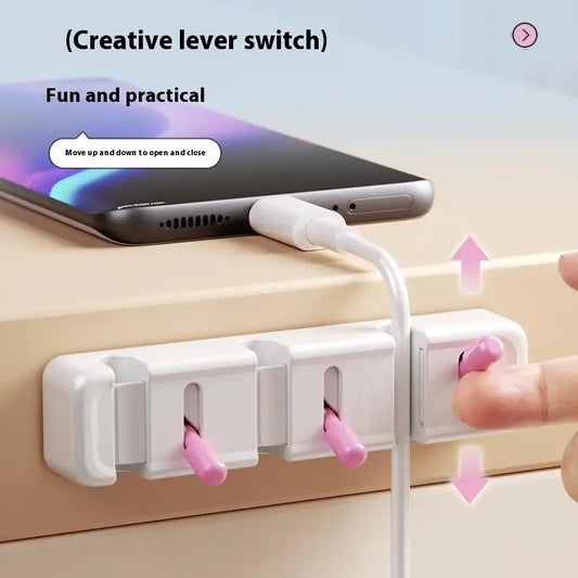 New 1Pcs Charging Cables And Data Wires Accessory Desktop Cable Management Clip Simple No-Drill Edge-Mounted Cord Organizer Peaceful Pleasures Health and Wellness
