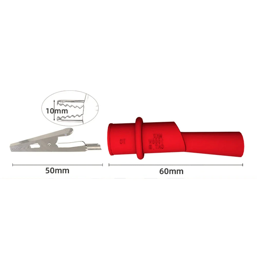 Alligator Test Clips 1000V 10A – 10mm Crocodile Clamps Red & Black