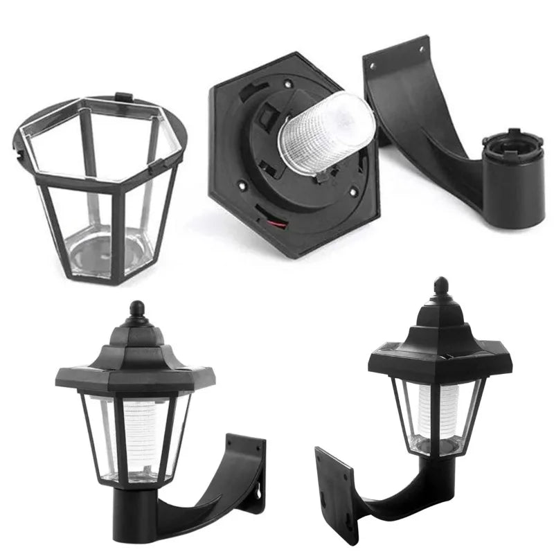 Solar Retro Hexagonal Lantern – Waterproof Garden Wall Light