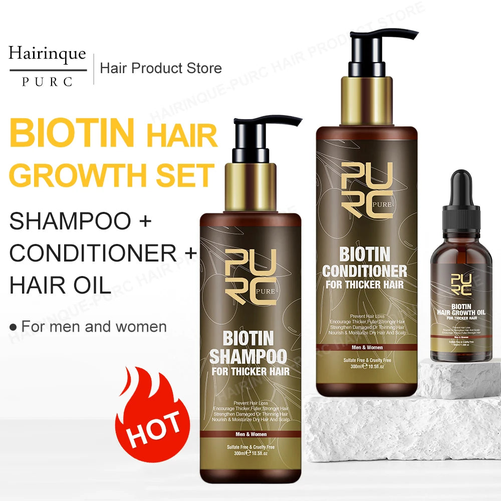 Biotin Prevent Hair Loss Shampoo And Conditioner Growth Oil Treatment For Hair Fast Regrowth Care Beard Hair Beauty Health Care Peaceful Pleasures Health and Wellness