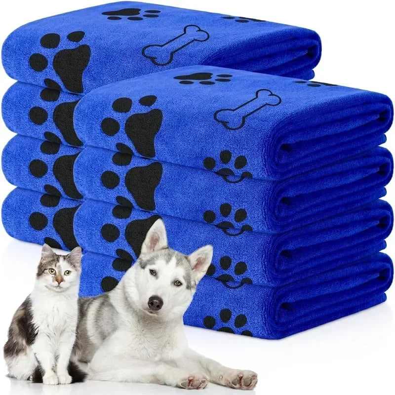 Microfiber Pet Drying Towel 60x100cm | Dogs & Cats | Blue/Grey