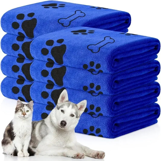Microfiber Pet Drying Towel 60x100cm | Dogs & Cats | Blue/Grey Pet Drying Towel Oasis Select