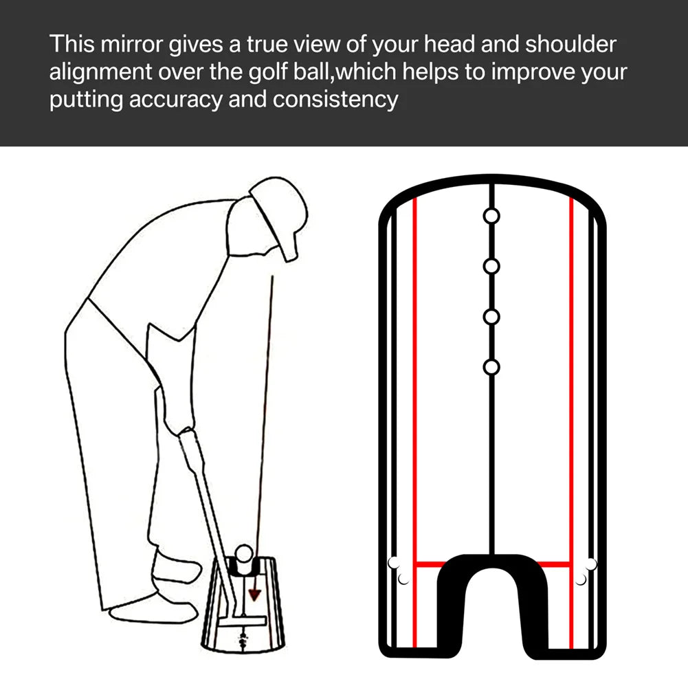 Golf Putting Alignment Mirror | Portable Putting Practice Trainer