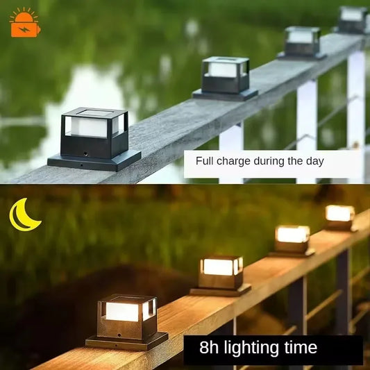 Solar Pillar Post Cap Light | Waterproof LED Garden Fence Lamp