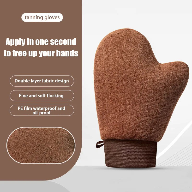 Reusable Self Tan Glove Applicator Body Tanning Gloves for Cream Lotion Mousse Finger Glove for Easy Application Body Cleaning S Peaceful Pleasures Health and Wellness Bronze