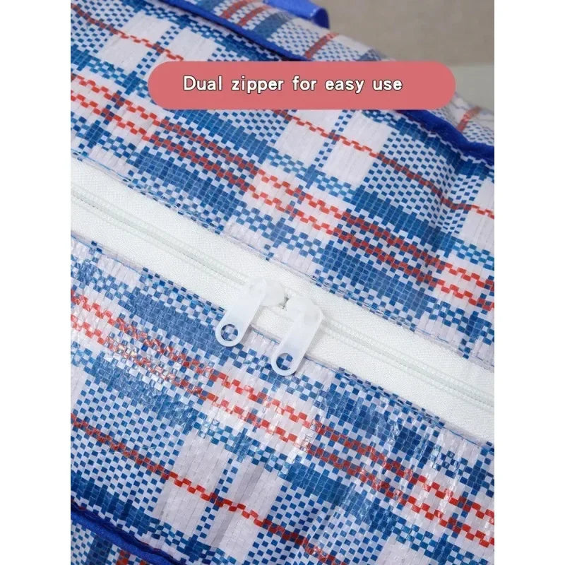 Large Foldable Woven Storage Bag – Waterproof Portable Moving Bag