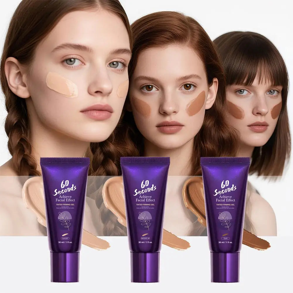 60 Seconds Achieve Facial Effect Tinted Firming Gel Natural Lift Beautify Skin Tone Correction 30ml Hydrate Whiten Makeup Primer Peaceful Pleasures Health and Wellness