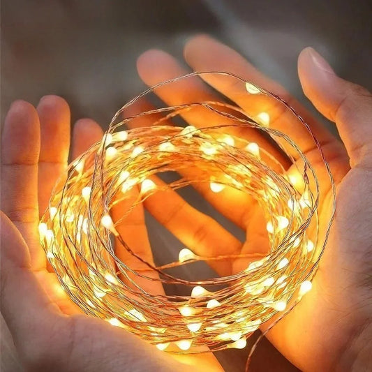 5M USB LED Fairy String Lights – Waterproof Silver Wire Garland LED Fairy String Lights Peaceful Pleasures Health and Wellness Warm White USB 10M100L